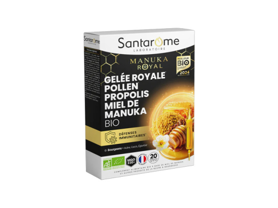 Santarome Gelée royale Pollen Propolis Miel de Manuka BIO - 20 ampoules