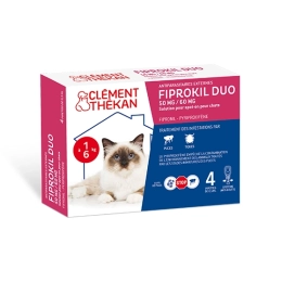 Fiprokil Duo 50mg/60mg Spot-On Chats - 4 x Pipettes 0.5ml