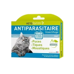 Antiparasitaire Insectifuge Chat - 3 pipettes