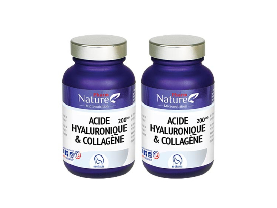Pharm Nature Micronutrition Acide hyaluronique et Collagène - 2x60 gélules