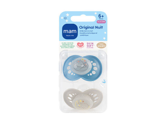 Sucette Original Nuit - 6+ Mois - Silicone coloris aléatoire - Lot de 2