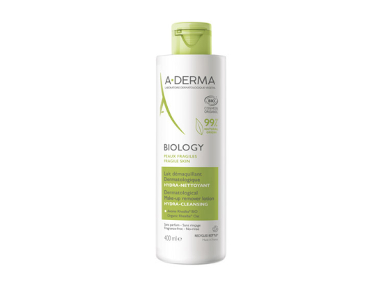 A-derma Biology Lait démaquillant dermatologique hydra-nettoyant BIO - 400ml