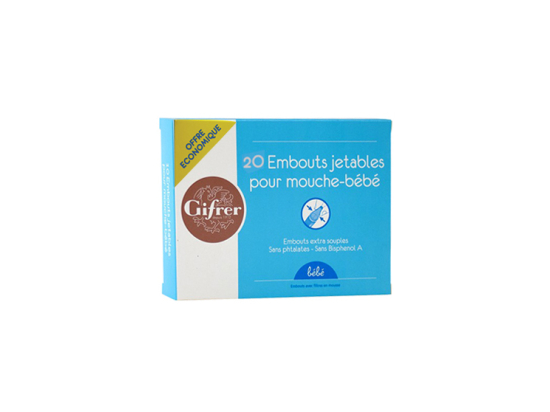 Gifrer Embouts jetables pour mouche-bébé - 20 embouts