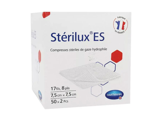 Compresses stériles de gaze 7,5x7,5cm - 50x2