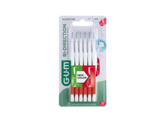GUM Bi-Direction 2114 Brossettes interdentaires 0,8mm - 6 brossettes
