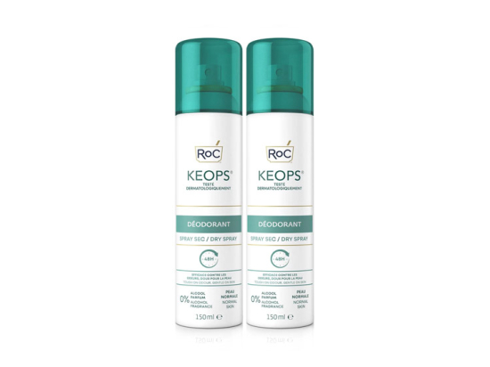 RoC Keops Déodorant Spray Sec 24h - 2x150ml
