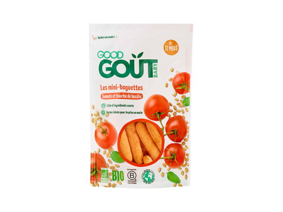Good Goût Gressin BIO Mini-baguettes à la tomate et au basilic - 70 g