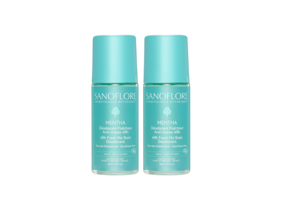 Déodorant Fraicheur Roll-On Anti-Traces Mentha - 2x50ml