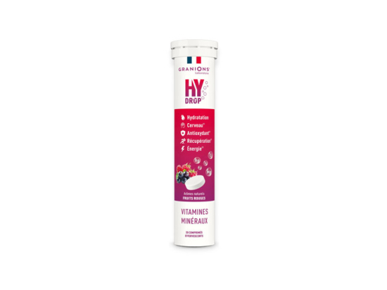 HYDROP Pastilles Hydratation Fruits Rouges - 20 comprimés effervescents