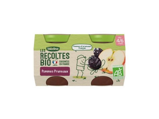 Blédina Les Récoltes Bio Petit Pot Pommes et Pruneaux - 2x130g