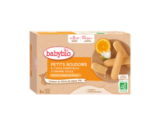 Babybio Petits boudoirs à l'huile essentielle d'orange douce BIO - 24 boudoirs