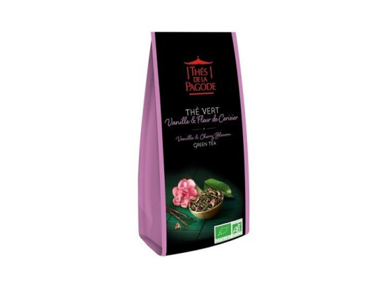 Thés de la Pagode thé vert Vanille & Fleur de Cerisier BIO - 100g