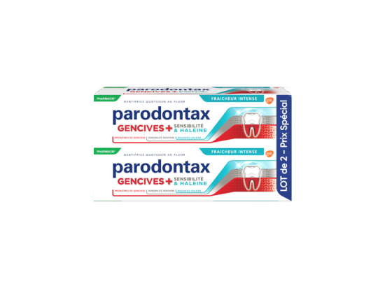 PARODONTAX Gencives + Sensibilité & Haleine Fraîcheur Intense bitube - 2 x 75ml