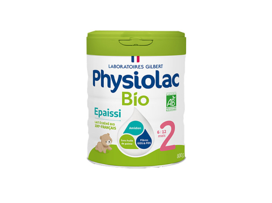 Physiolac Lait Infantile 2ème Age Formule Epaissie BIO - 800g