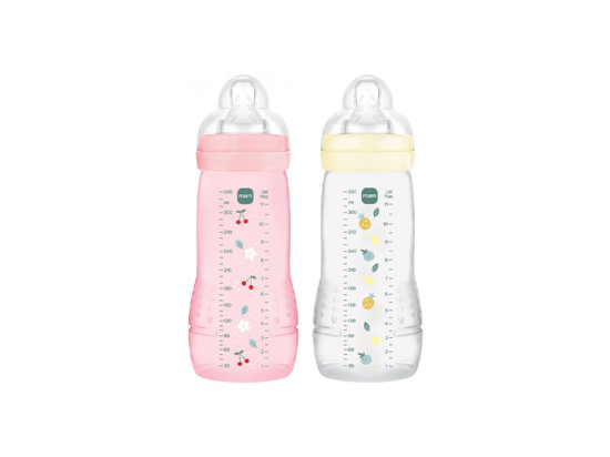 Easy Active Biberon 2e Age 330ml - Rose + Beige - x2
