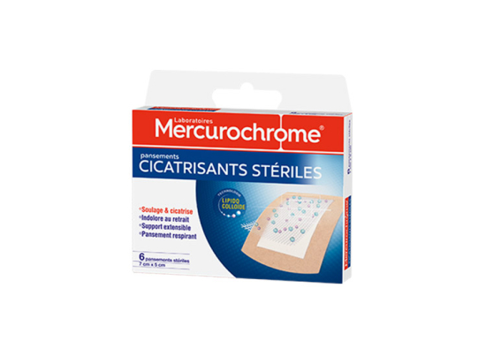Mercurochrome Pansements Cicatrisants Stériles - 6 pansements