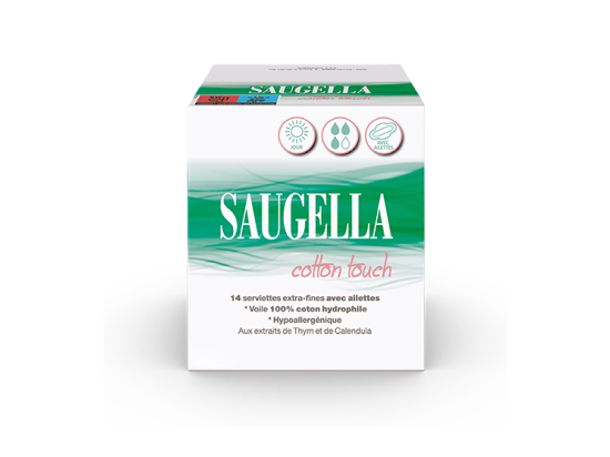 Cotton touch Serviettes hygiéniques Jour extra-fines avec ailettes - 14 serviettes