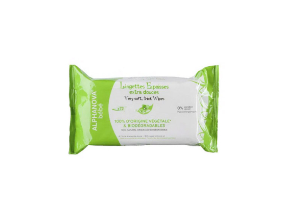 Alphanova bébé Lingettes bébé parfumées - 72 lingettes BIO