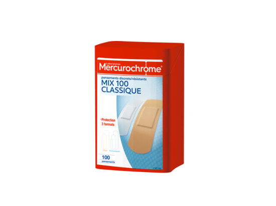 Mercurochrome mix 100 classique - 100 pansements