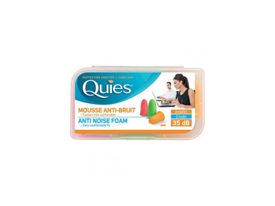 Quies Protection auditive en mousse fluo - 3 paires