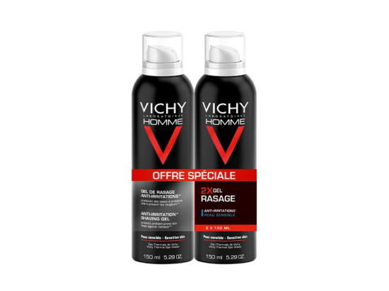 Vichy Homme Gel de Rasage Anti-irritation - 2 x 150 ml