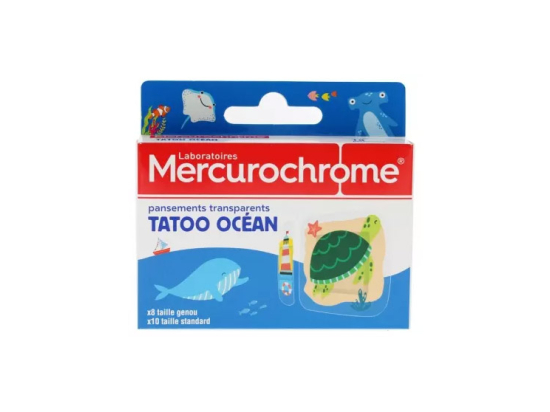Pansements transparents Tatoo Océan - 18 pansements