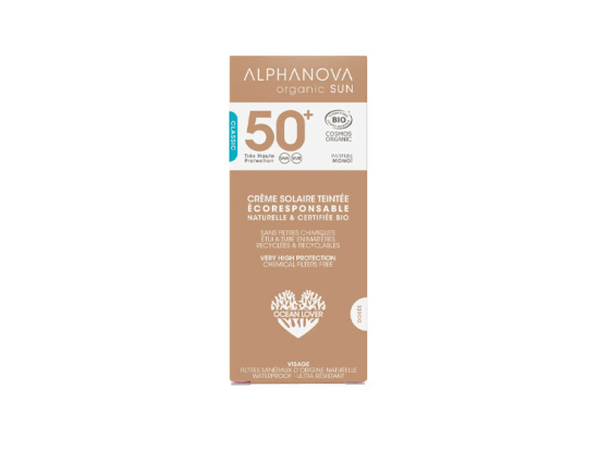 Alphanova Organic Sun Crème solaire BIO teintée medium SPF 50+ - 50ml