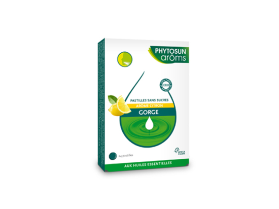Phytosun aroms Pastilles sans sucres gorge Citron - 24 pastilles
