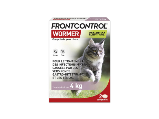 FrontControl Wormer Vermifuge pour Chats - 2 comprimés