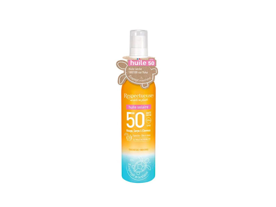 Huile Solaire SPF50 Visage, Corps et Cheveux - 100ml