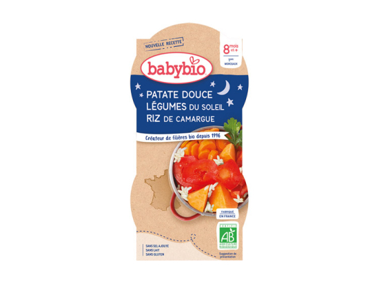 Babybio Patate douce, légumes du soleil, riz de camargue BIO - 2x200g