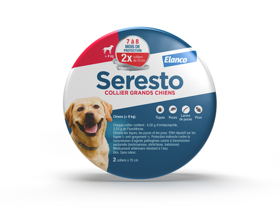 Chien - Colliers Anti-Puces et Anti-Tiques pour Grands Chiens - Plus de 8KG - 2 Colliers