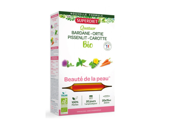 Superdiet Quatuor Beauté de la peau BIO - 20 ampoules