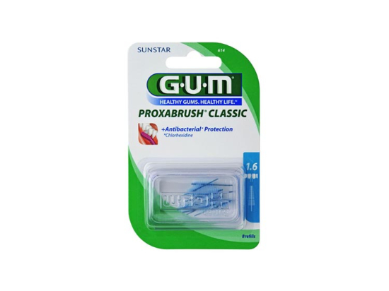 GUM Proxabrush Classic 614 Recharges Brossette interdentaire 1,6mm - 8 brossettes