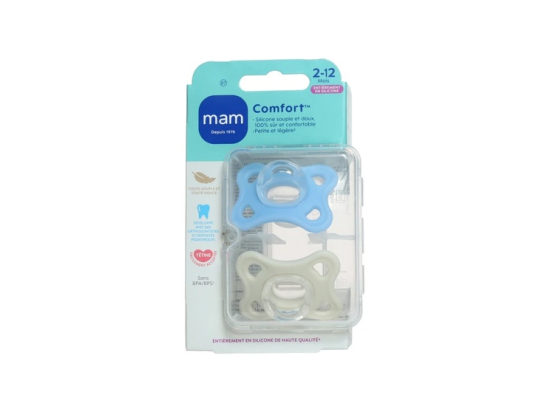 MAM Comfort sucettes symétriques silicone 2-12 mois - x2