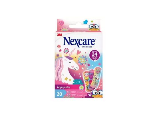 Nexcare Pansements Enfants Happy Kids Rose - 20 pansements