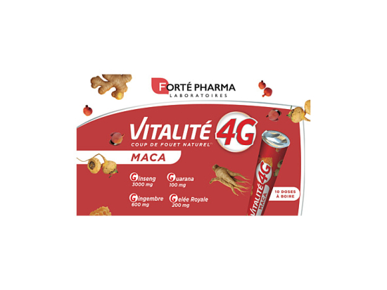 Vitalité 4G Coup de Fouet Naturel Maca - 10 doses à boire