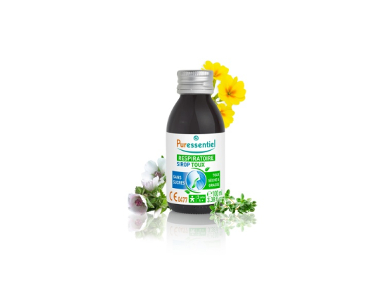 Puressentiel Respiratoire Sirop toux sans sucres goût Cerise-Citron - 100ml