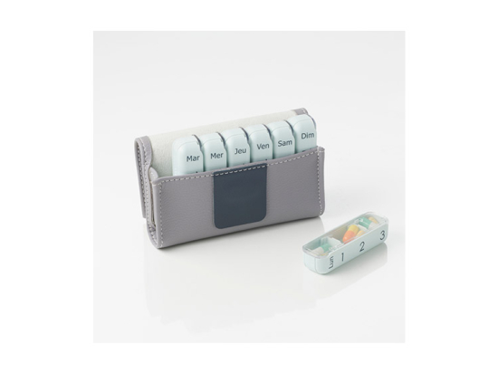 Pilbox Mini Pillulier hebdomadaire Gris