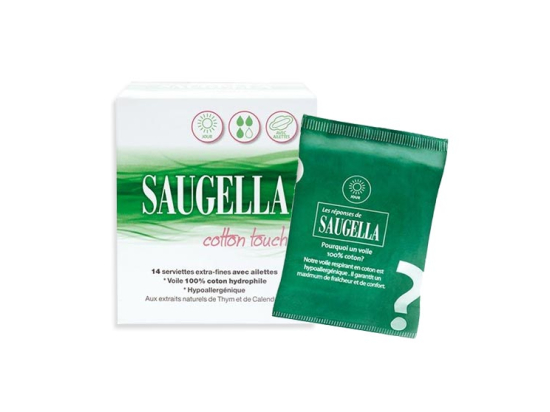 Saugella Cotton Touch Serviettes Extra-fines Jour - 14 serviettes