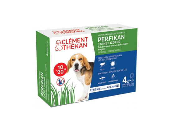 Clément Thékan Perkifan Chiens 10 à 20 kg - 4 pipettes