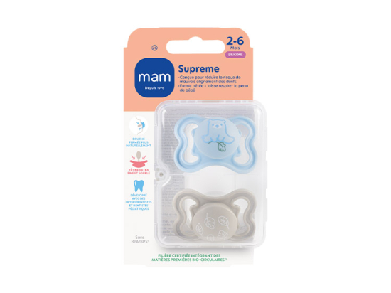 MAM Sucettes Supreme 2-6 Mois - Lot de 2
