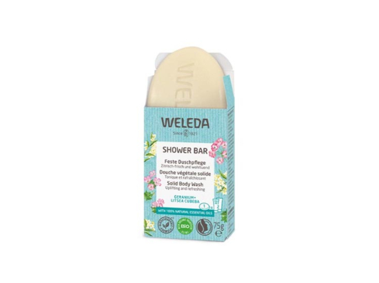 Weleda Shower Bar Douche végétale Solide Géranium et Litsea Cubeba - 75g