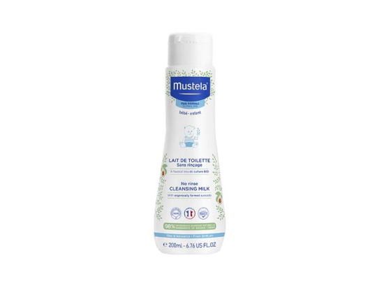 Mustela Lait de toilette sans rinçage à l'avocat BIO - 200ml