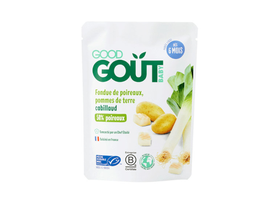 Good Goût Plat BIO Fondue de poireaux Pommes de terre Cabillaud - 190 g