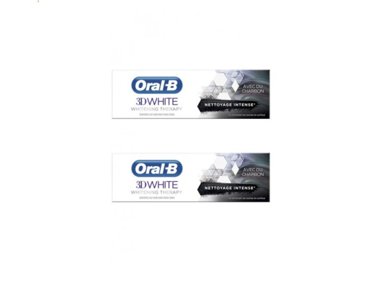 Oral-B Dentifrice 3D White charbon - 2x 75ml