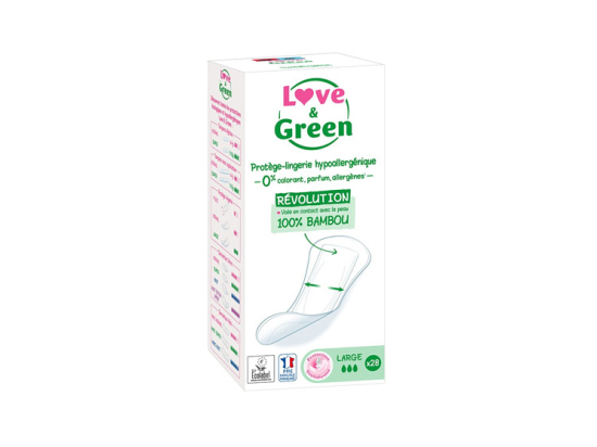 Love & Green Protège-Slips Ecologiques Large - 28 protège-slips