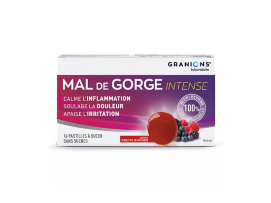 Mal de Gorge Intense Goût Fruits Rouges - 16 pastilles