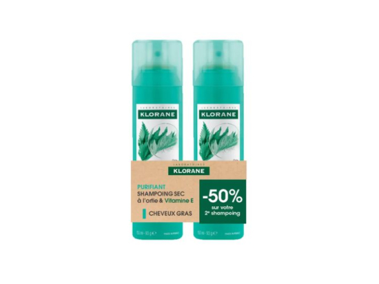 Shampoing sec à l'ortie et vitamine E - 2x150ml
