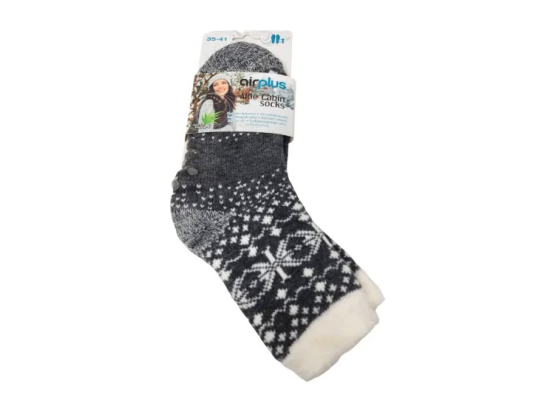 Chaussettes Hydratantes Aloe Vera Grises à Motifs - Taille 35-41